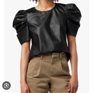 Joe's Jeans Black Faux Leather Top